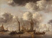 Jan van de Capelle Shipping Scene with a Dutch Yacht Firing a Salut (mk08) Spain oil painting artist